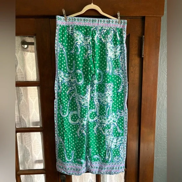 Lilly Pulitzer Bal Harbour Palazzo Pants in "Emerald Isle On The Prowl" Print - Picture 6 of 8
